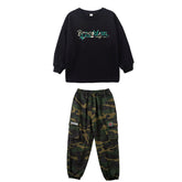 Jazz Hip Hop Camouflage Clothes For Kids Children 3 Piece Set Cosplay Outfits Halloween Party Suit